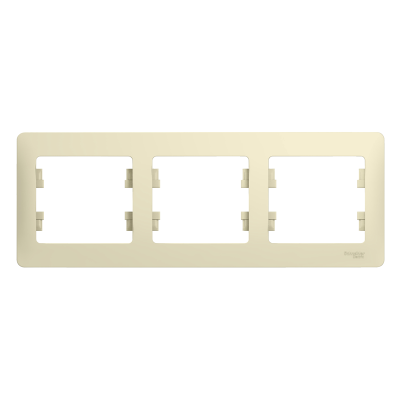 GLOSSA 3-постовая РАМКА, горизонтальная, БЕЖЕВЫЙ Systeme Electric GSL000203 фото 1