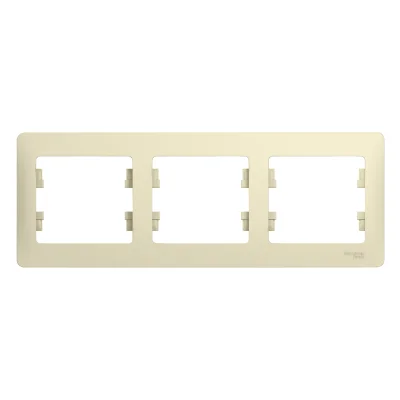 GLOSSA 3-постовая РАМКА, горизонтальная, БЕЖЕВЫЙ Systeme Electric GSL000203 фото 1