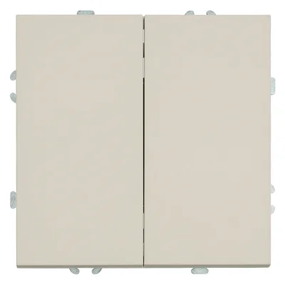 Выключатель 2-клавишный (механизм), , 250В, 10А, серия Эмили, RSW10-5104-08, кашемир, soft to STEKKE фото 1