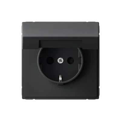 ARTGALLERY РОЗЕТКА с заземл. со шторк. с крышк., 16А, IP20, механизм, быстрозажим. клем., КАРБОН Sys фото 1