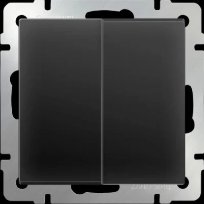 Выключатель двухклавишный (черный матовый) W1120008 Werkel a051628 фото 1