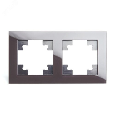 Рамка 2-местная, стекло, серия Катрин, GFR00-7002-04, шоколад STEKKER 39536 фото 1