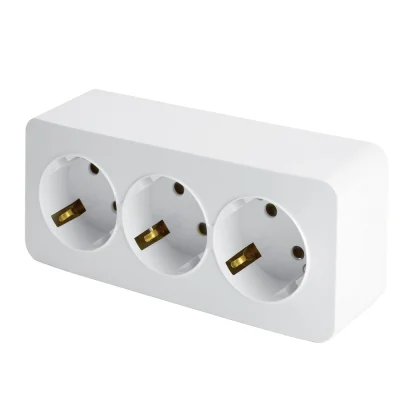 Розетка 3-местная с/з открытой установки, , 250В, 16А, IP20, серия София, белый, MST16-13-01 STEKKER фото 1