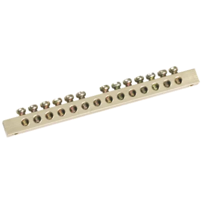 Шина PEN "земля-ноль" 8х12мм 14/1 (14групп/креп по цент) IEK YNN20-14-100 фото 1