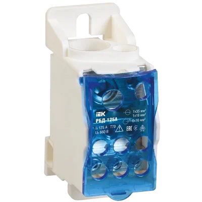 Распределительный блок на DIN-рейку РБД-125А IEK rbd-125 фото 1