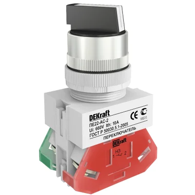 Перекл. на 2 фикс. полож. I-O станд. ручка ПЕ-22 DEKraft 25051DEK фото 1