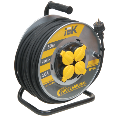 Катушка УК50 2P+PE/50м КГ 3х2,5мм2 IP44 "Professional" IEK WKP17-16-04-50-44 фото 1