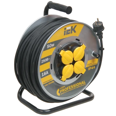 Катушка УК50 2P+PE/50м КГ 3х2,5мм2 IP44 "Professional" IEK WKP17-16-04-50-44 фото 1