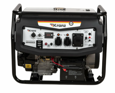 Генератор бензиновый KR9000EA, 9,0кВт, 230В,25л, коннектор автоматики, электростартер KRANZ KR Kranz фото 1