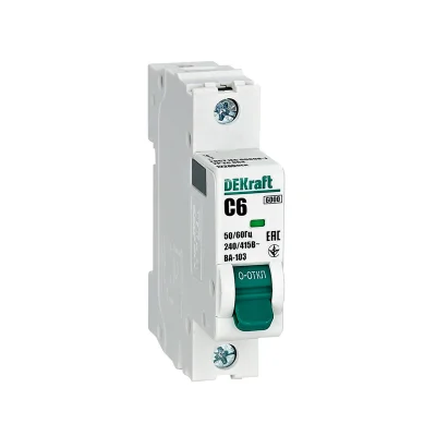 Авт. выкл. 1Р 6А х-ка C ВА-103 6кА нов. DEKraft 12269DEK фото 1