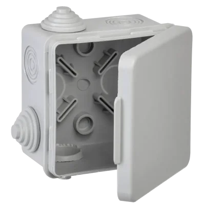 Коробка распред. 80х80х50мм о/к IP54 4 вв. (7035) GENERICA UKO31-080-080-050-K03-54G фото 1