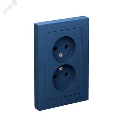 ATLASDESIGN РОЗЕТКА двойная без заземления,16А, в сборе, АКВАМАРИН Systeme Electric ATN001120 фото 1