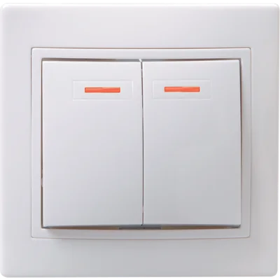 KVARTA Выключ. 2-кл. с инд. 10А ВС10-2-1-КБ бел. IEK EVK21-K01-10-DM фото 1