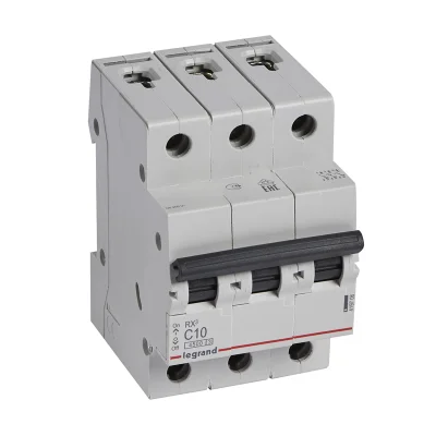 RX3 Авт.выключатель 4,5кА 10А 3П C Legrand 419706 фото 1
