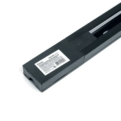 Шинопровод для трековых светильников, черный, 3м, в наборе токоввод, заглушка, крепление, CAB1005 Fe фото 1