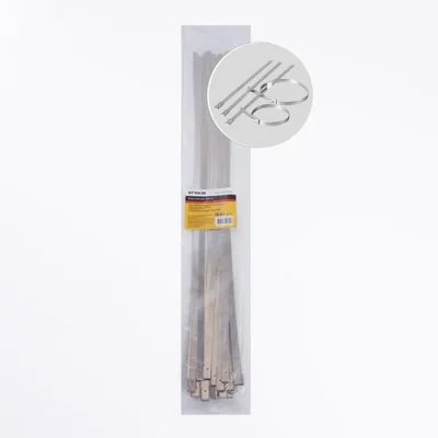 Хомут стальной 7.9х500мм, d пучка max 150мм, нагрузка 120кг, серый, SSCTE79-500 (25шт в упак) STEKKE фото 1