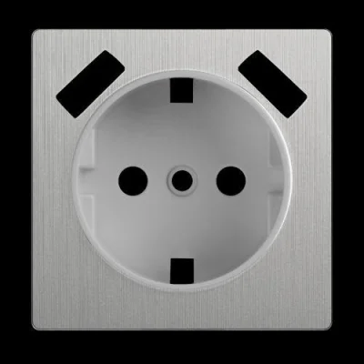 Накладка для розетки USB (cеребряный рифленый) W1179509 Werkel a051365 фото 1