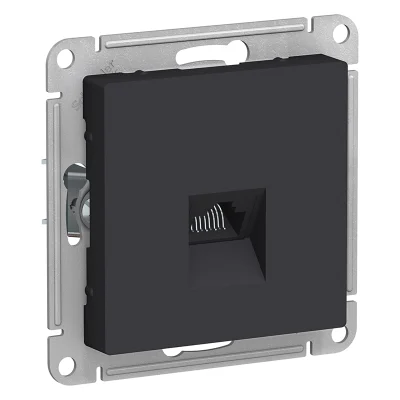 Розетка компьютерная 1xRJ45 Cat.5, карбон Systeme Electric ATN001083 фото 1