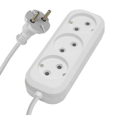 Удлинитель трехместный б/з 2x0,75, 2м, серия Home, HM01-30-02 (У10-430), белый STEKKER 39209 фото 1