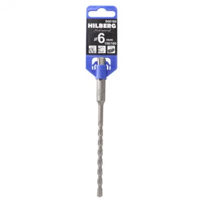 Бур для перфоратора по бетону 6*160мм SDS-plus , Hilberg S06160 фото 1