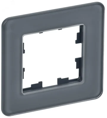 BRITE Рамка 1-мест. РУ-1-2-Бр стекло графит RE IEK BR-M12-G-41-K53 фото 1