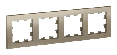 ATLASDESIGN 4-постовая РАМКА, универсальная, ШАМПАНЬ Systeme Electric ATN000504 фото 1