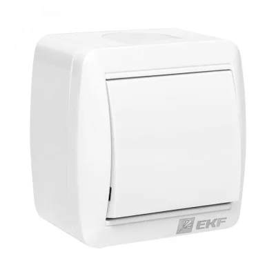 Владивосток Выключатель 1-кл. 10А IP54 белый EKF EQR16-021-30-54 фото 1