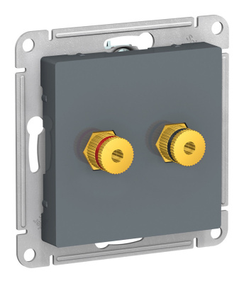 ATLASDESIGN АУДИОРОЗЕТКА двойная, ГРИФЕЛЬ Systeme Electric ATN000787 фото 1