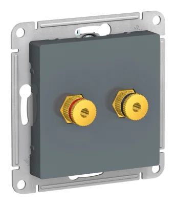 ATLASDESIGN АУДИОРОЗЕТКА двойная, ГРИФЕЛЬ Systeme Electric ATN000787 фото 1