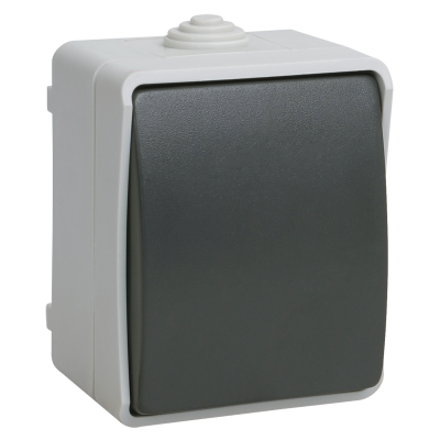 FORS Выключатель кнопочный для открытой установки 10А IP54 ВСк20-1-0-ФСр серый EVS13-K03-10-54-D IEK фото 1