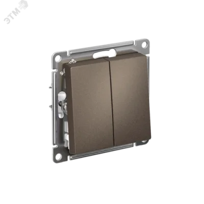 ATLASDESIGN 2-клавишный ВЫКЛЮЧАТЕЛЬ, сх.5, 10АХ, мех., быстрозажим. клем., МОККО AT Systeme Electric фото 1