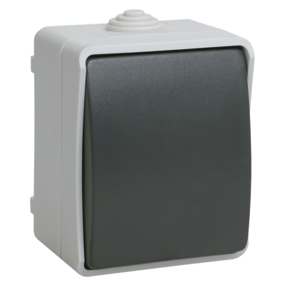 FORS Выключатель 1-клавишный проходной для открытой установки 10А IP54 ВС20-1-0-ФСр серый EVS10- IEK фото 1