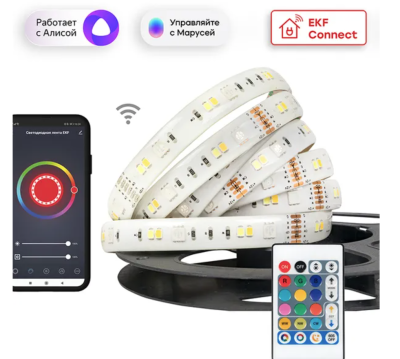 Умная светодиод лента 3м RGBW Connect EKF slswf-3-rgbw фото 1