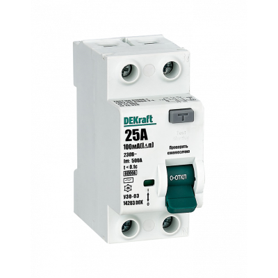 ВДТ 2P 25А 10мА тип AC 6кА УЗО-03 нов. DEKraft 14203DEK фото 1