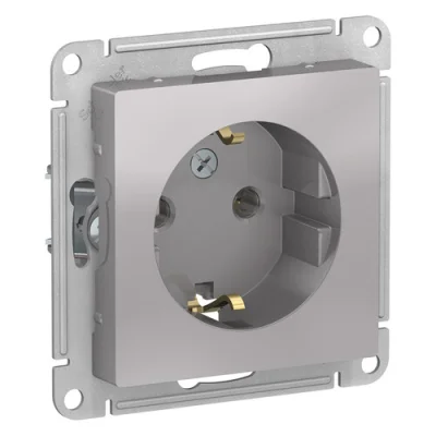 ATLASDESIGN РОЗЕТКА с заземлением, 16А, механизм, АЛЮМИНИЙ Systeme Electric ATN000343 фото 1