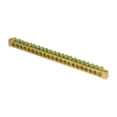 Шина PEN "ноль-земля" (6х9мм) 22 отверстия латунь крепеж по краям PROxima EKF sn0-63-22-k фото 1