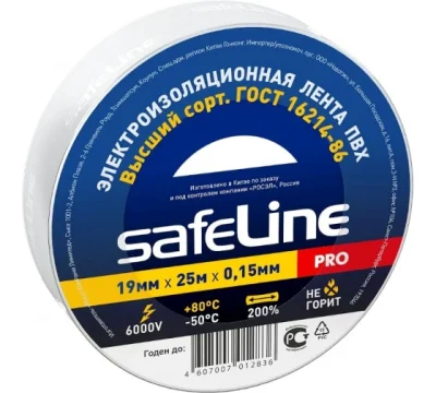 Изолента 19/25 белый Safeline 9373 фото 1