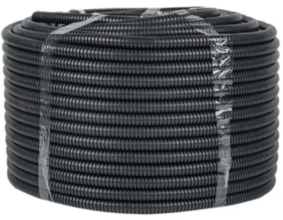 Труба гофр. негорючая безгалогеновая FRHF с протяжкой d16 мм (100 м) черная -Plast EKF FRHF-16 фото 1