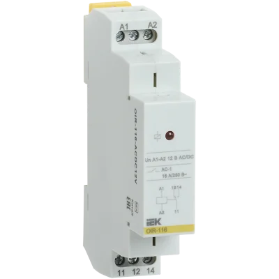 Реле промежут. OIR 1 конт. 16А 12В AC/DC IEK OIR-116-ACDC12V фото 1