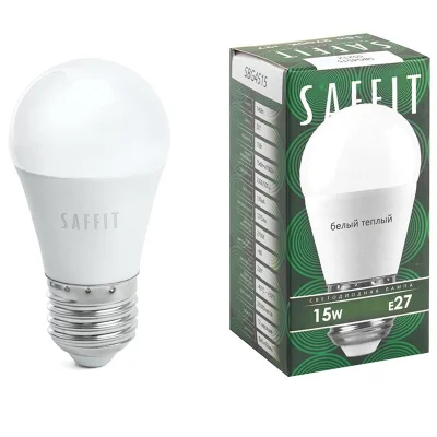 Лампа светодиодная, 15W 230V E27 2700K G45, SBG4515 Saffit SAFFIT 55212 фото 1