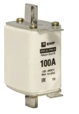 Плавкая вставка ППН-33 160/100А габарит 0 EKF fus-33-0/160/100 фото 1