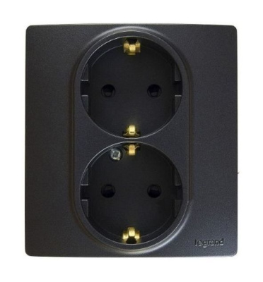 Розетка 2X2К+З АНТР ETIKA Legrand 672623 фото 1