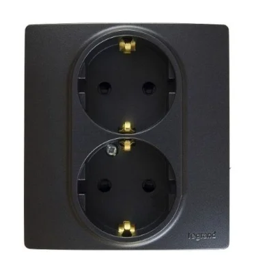 Розетка 2X2К+З АНТР ETIKA Legrand 672623 фото 1
