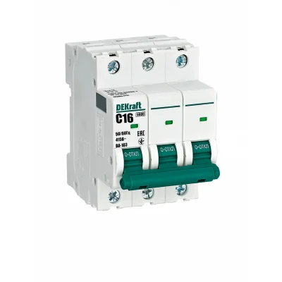 Авт. выкл. 3Р 16А х-ка C ВА-103 6кА нов. DEKraft 12305DEK фото 1