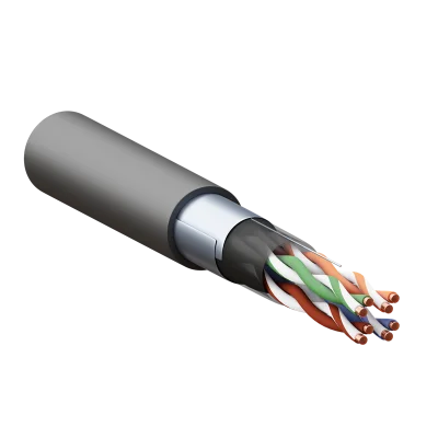 Витая пара TERACOM Cat.5E F/UTP 4 пары solid внешний оболочка LDPE цвет черный (упак. 305м) E TR EKF фото 1