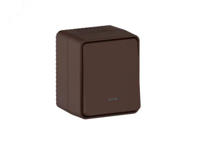AtlasDesign PROFI IP54 О/У 1-клавишный ВЫКЛЮЧАТЕЛЬ с подсветкой 10 АХ, КОРИЧНЕВЫЙ A Systeme Electric фото 1