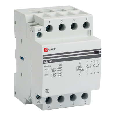 Контактор модульный КМ 50А 3NО+NC (3 мод.) PROxima EKF km-3-50-31 фото 1