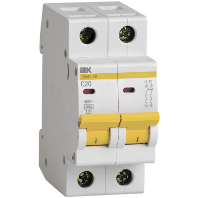 KARAT Авт. выкл. ВА47-29 2P C 20А 4,5кА IEK MVA20-2-020-C фото 1