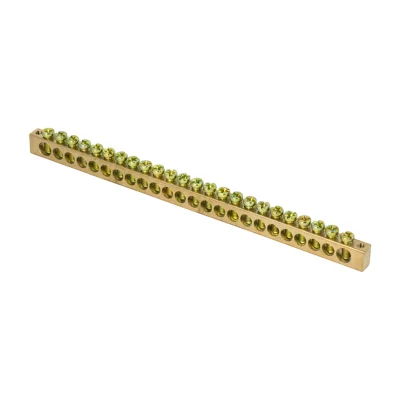 Шина PEN "ноль-земля" (8х12мм) 24 отверстия латунь крепеж по краям PROxima EKF sn0-125-24-k фото 1