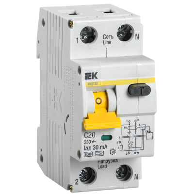 АВДТ 32 C20 - Автоматический Выключатель Дифф. тока IEK MAD22-5-020-C-30 фото 1